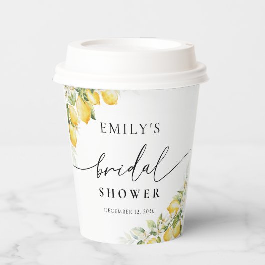 Lemon Citrus Brautparty Paper Cup Pappbecher (Vorderseite)