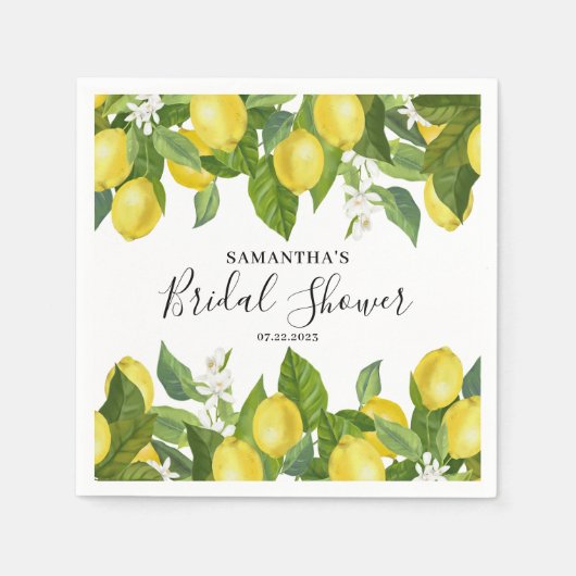 Lemon Citrus Brautparty Paper Napkin Serviette (Vorderseite)