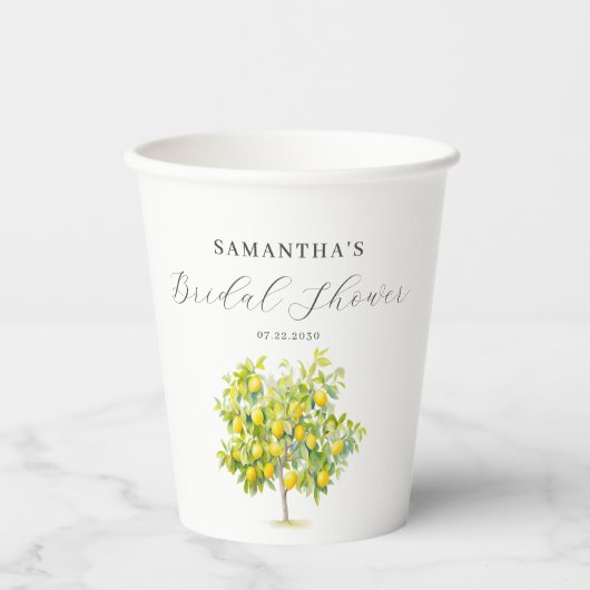 Lemon Citrus Brautparty Pappbecher (Vorderseite)