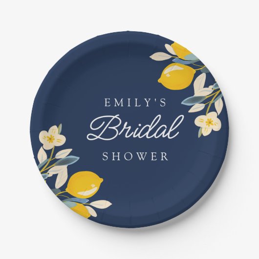 Lemon Citrus Brautparty Pappteller (Vorderseite)