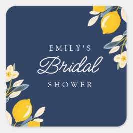 Lemon Citrus Brautparty Quadratischer Aufkleber