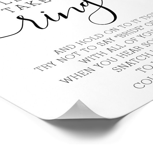 Lemon Citrus Brautparty Ring Game Poster (Ecke)