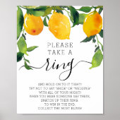 Lemon Citrus Brautparty Ring Game Poster (Vorne)