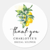 Lemon Citrus Brautparty Runder Aufkleber (Vorderseite)