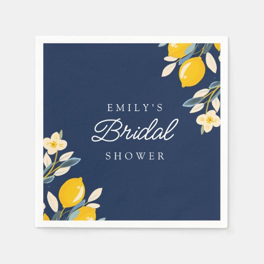 Lemon Citrus Brautparty Serviette (Vorderseite)