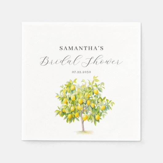 Lemon Citrus Brautparty Serviette (Vorderseite)