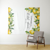 Lemon Citrus Brautparty Wandteppich (Beispiel (Horizontal))