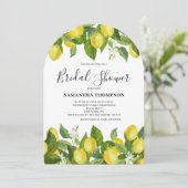 Lemon Citrus Bridal Dusche Einladung (Stehend Vorderseite)