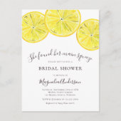Lemon Citrus Bridal Dusche Einladung Postkarte (Vorderseite)