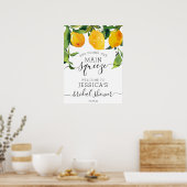 Lemon Citrus Bridal Main Squeeze Willkommenszeiche Poster (Küche)