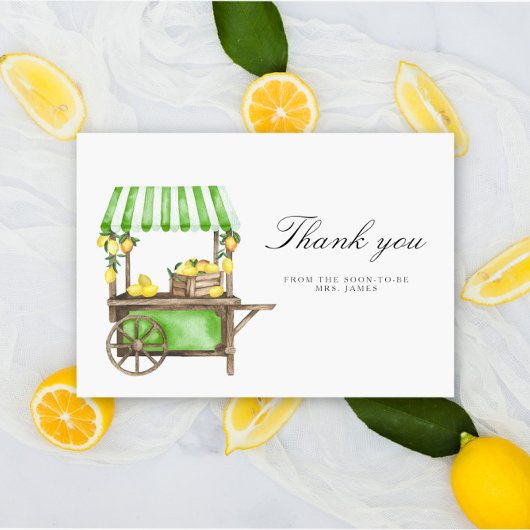 Lemon Citrus - bridal shower thank you card Karte