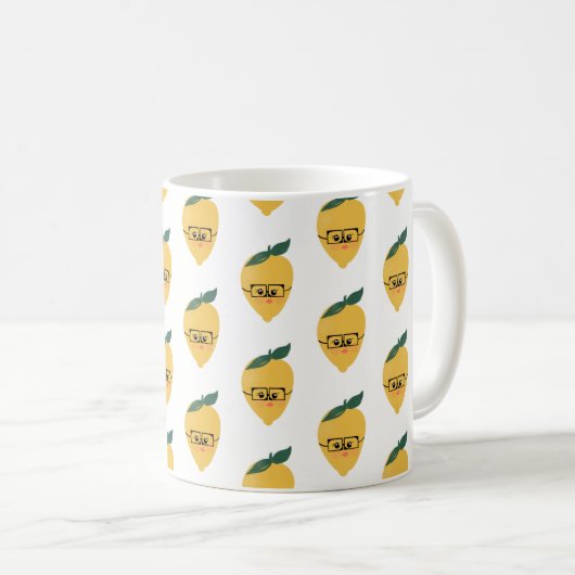 Lemon Citrus Cartoon Pattern Kaffee Tasse (VorderseiteRechts)