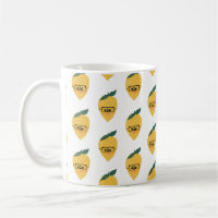 Lemon Citrus Cartoon Pattern Kaffee Tasse