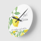 Lemon Citrus Custom Kitchen Wall Clock Runde Wanduhr (Winkel)