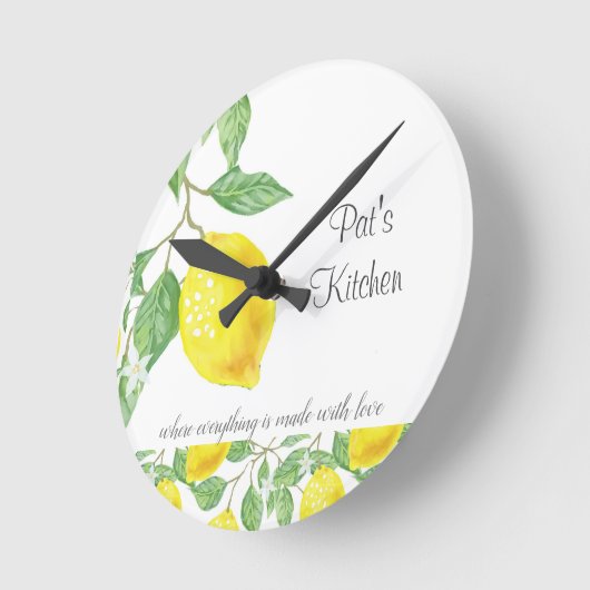 Lemon Citrus Custom Kitchen Wall Clock Runde Wanduhr (Winkel)