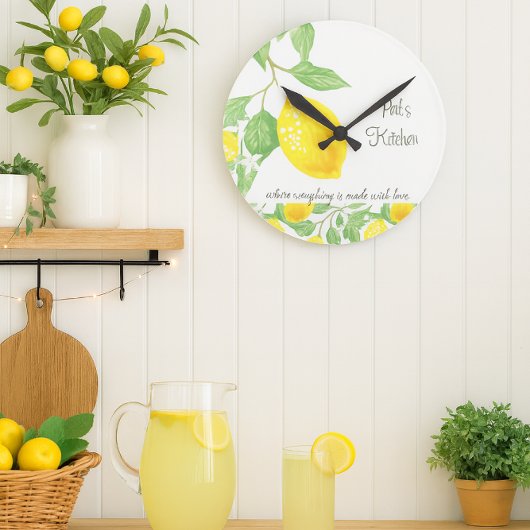 Lemon Citrus Custom Kitchen Wall Clock Runde Wanduhr