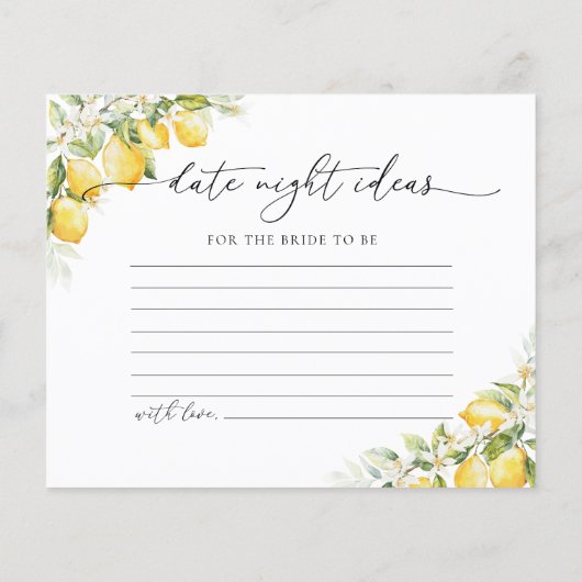 Lemon Citrus Date Night Idecard (Rückseite)