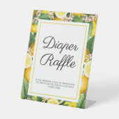 Lemon Citrus Diaper Raffle Summer Baby Dusche Sockelschild (Vorderseite)