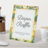 Lemon Citrus Diaper Raffle Summer Baby Dusche Sockelschild (In SItu)