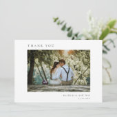 Lemon Citrus Einfaches Foto für Hochzeiten Dankeskarte (Stehend Vorderseite)