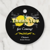 Lemon Citrus Elegant Black Brautparty Vielen Dank Geschenkanhänger (Rückseite)