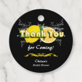 Lemon Citrus Elegant Black Brautparty Vielen Dank Geschenkanhänger (Vorderseite)