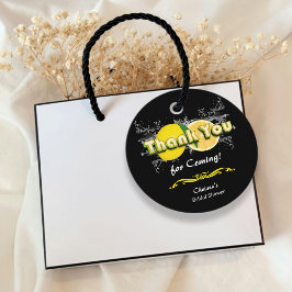 Lemon Citrus Elegant Black Brautparty Vielen Dank Geschenkanhänger