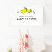 Lemon Citrus Floral Baby Dusche Banner (Insitu)