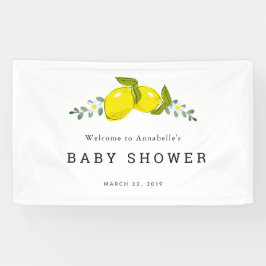 Lemon Citrus Floral Baby Dusche Banner