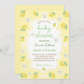 Lemon Citrus Floral Baby Dusche Einladung (Vorne/Hinten)