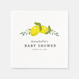 Lemon Citrus Floral Baby Dusche Papier Napkins Serviette