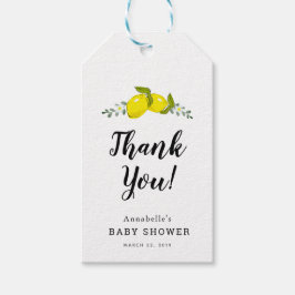 Lemon Citrus Floral Baby Dusche Vielen Dank, dass  Geschenkanhänger