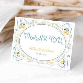 Lemon Citrus Floral Brautparty Danke, Card Dankeskarte