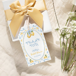 Lemon Citrus Floral Brautparty Geschenkanhänger