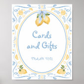 Lemon Citrus Floral Brautparty Karten und Geschenk Poster (Vorne)