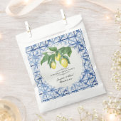 Lemon Citrus Floral Foliage Blue White Verlobung Geschenktütchen (Ausgeschnitten)