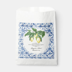 Lemon Citrus Floral Foliage Blue White Verlobung Geschenktütchen
