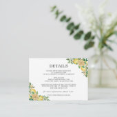 Lemon Citrus Floral Greenerity Hochzeitsstimmung D Begleitkarte (Stehend Vorderseite)