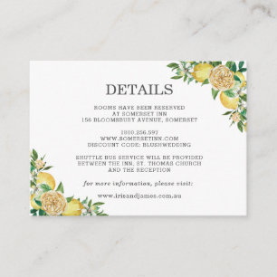 Lemon Citrus Floral Greenerity Hochzeitsstimmung D Begleitkarte