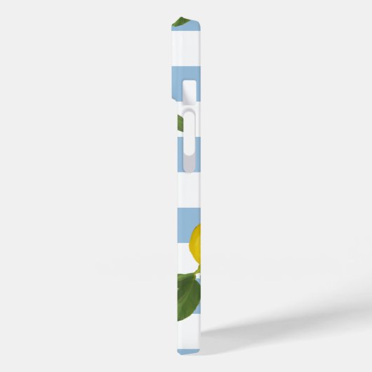 Lemon Citrus Floral Greenery Blau Weiß Streifen Case-Mate iPhone Hülle (Rückseite / Links)