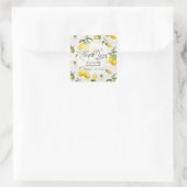 Lemon Citrus Floral Greenery Gray Rustic Vielen Da Quadratischer Aufkleber (Tasche)