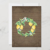 Lemon Citrus Floral Leaf Wasserfarbe 30. Geburtsta Einladung (Rückseite)