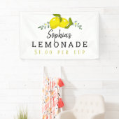 Lemon Citrus Floral Lemonade Stand Kinder weiß Banner (Insitu)