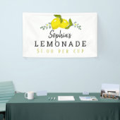 Lemon Citrus Floral Lemonade Stand Kinder weiß Banner (Messeveranstaltung)