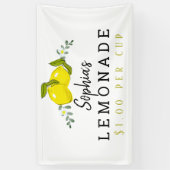 Lemon Citrus Floral Lemonade Stand Kinder weiß Banner (Vertikal)