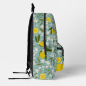 Lemon Citrus Floral Muster Sky Blue Bedruckter Rucksack (Links)
