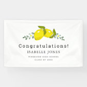 Lemon Citrus Floral White Abschluss Banner (Horizontal)