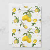 Lemon Citrus Floral Yellow White Grey Wood Wedding Einladung (Rückseite)