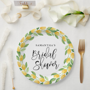 Lemon Citrus Frucht Brautparty Pappteller