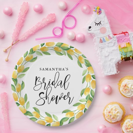 Lemon Citrus Frucht Brautparty Pappteller (Party)